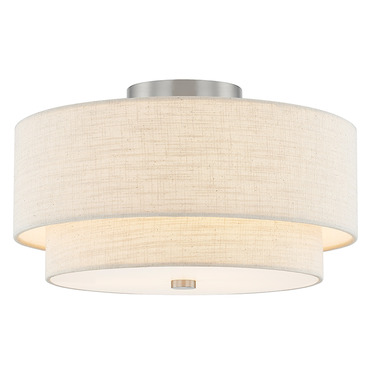 Textile Classic Tiered 977 Semi Flush Ceiling Light | Justice Design at Lightology Textile Classic Tiered 977 Semi Flush Ceiling Light