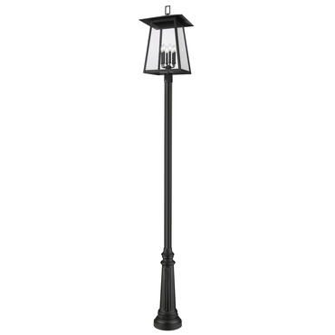 Rainer Outdoor Post Light with Fluted Base