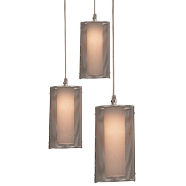 Uptown Mesh Square Multi Light Pendant