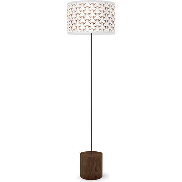 Basket Weave Drum Floor Lamp