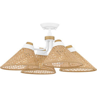 Graft Rattan Semi Flush Ceiling Light
