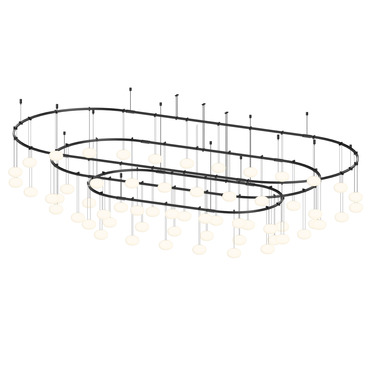 Suspenders Path Racetrack Chandelier with Etched Globes | SONNEMAN - A Way of Light at Lightology Suspenders Path Racetrack Chandelier with Etched Globes