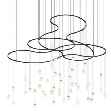 Suspenders Path Matrix Chandelier with Etched Cylinders | SONNEMAN - A Way of Light at Lightology Suspenders Path Matrix Chandelier with Etched Cylinders
