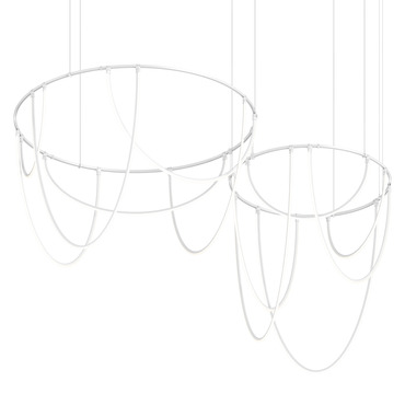 Suspenders Offset Ring Chandelier with Light Curves | SONNEMAN - A Way of Light at Lightology Suspenders Offset Ring Chandelier with Light Curves