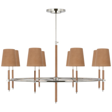 Bryant Leather Ring Chandelier | Visual Comfort Signature at Lightology Bryant Leather Ring Chandelier