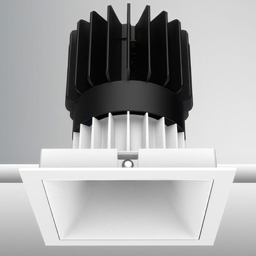 Luca 3.5 inch Square Static White Fixed Downlight with Trim