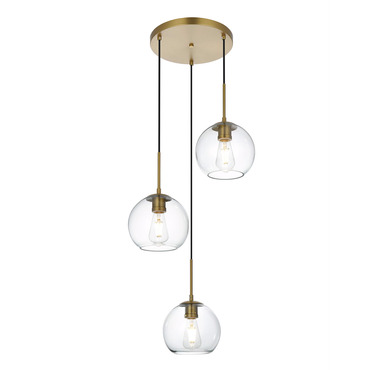 Baxter Round 3-Light Pendant | Elegant Lighting at Lightology Baxter Round 3-Light Pendant