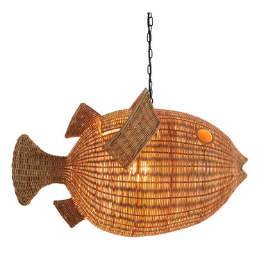 Wicker Blowfish Pendant | Jonathan Adler at Lightology Wicker Blowfish Pendant