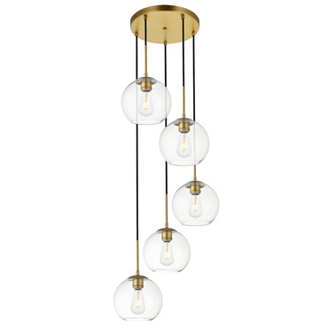 Baxter Round 5-Light Pendant | Elegant Lighting at Lightology Baxter Round 5-Light Pendant