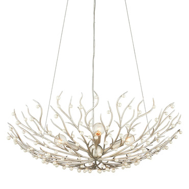Shinju Pearl Bowl Chandelier | Currey and Company at Lightology Shinju Pearl Bowl Chandelier