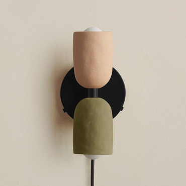 Ceramic Up Down Plug-In Wall Sconce | In Common With at Lightology Ceramic Up Down Plug-In Wall Sconce