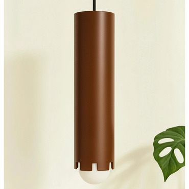 Notch Tube Pendant | John Beck Steel at Lightology Notch Tube Pendant