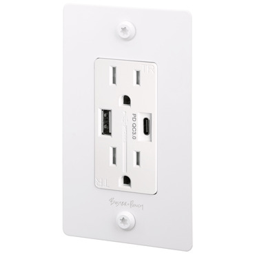 Buster + Punch Linear USB A+C Duplex Outlet | Buster + Punch at Lightology Buster + Punch Linear USB A+C Duplex Outlet