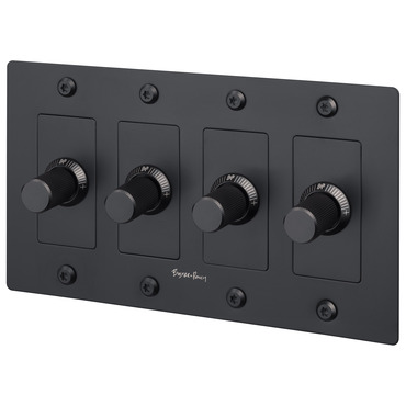 Buster + Punch Complete 4-Gang Linear Knob Dimmer Switch | Buster + Punch at Lightology Buster + Punch Complete 4-Gang Linear Knob Dimmer Switch