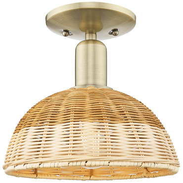 Natural Ballston Small Dome 716 Semi Flush Ceiling Light