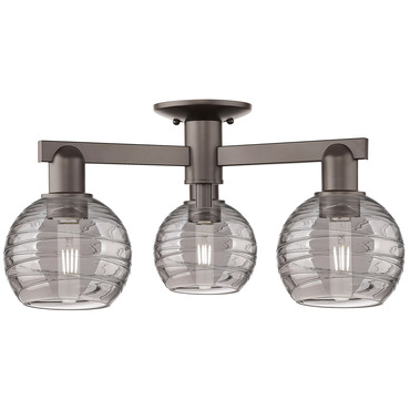 Athens Arcadia Deco Swirl 3-Light Semi Flush