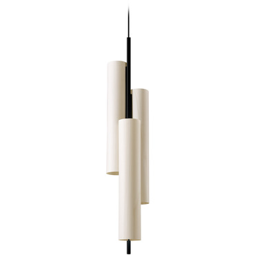 Black Note Triplet Round Stem Pendant