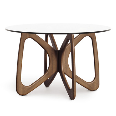 Butterfly Round Glass Top Dining Table