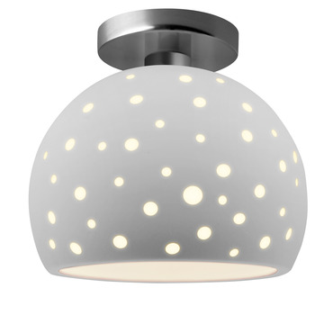 Perforated Globe Semi Flush Ceiling Light