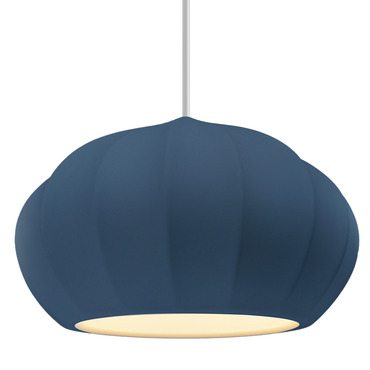 Radiance Oval Fluted Pendant w/ White Cord