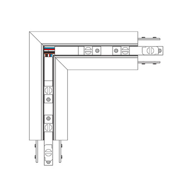 Trutrack Trim Magnetic 2-Circuit Recessed Track Dual L Feed