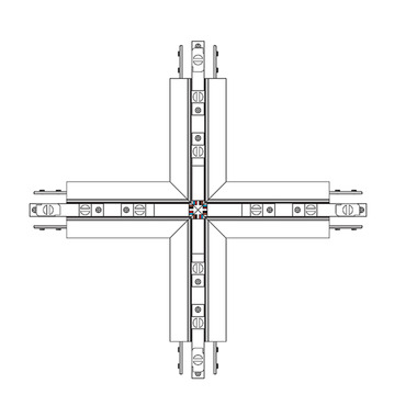 Trutrack Trim Magnetic 2-Circuit Recessed Track X Shape Feed