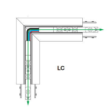 Trutrack Trim Magnetic 2-Circuit Recessed Track L Connector