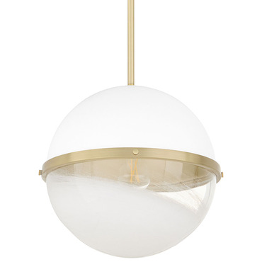 Milk Glass Sphere Pendant | Quorum at Lightology Milk Glass Sphere Pendant