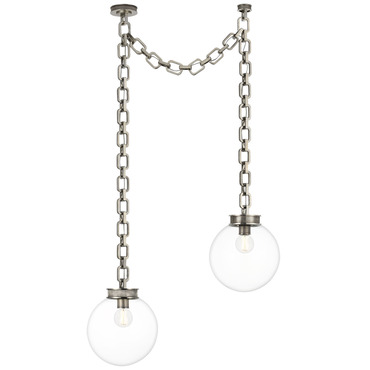 Bellamy 2 Light Multi Globe Chandelier | Visual Comfort Signature at Lightology Bellamy 2 Light Multi Globe Chandelier