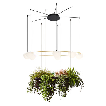 Circ Round Pendant with Faux Vegetation | Estiluz at Lightology Circ Round Pendant with Faux Vegetation