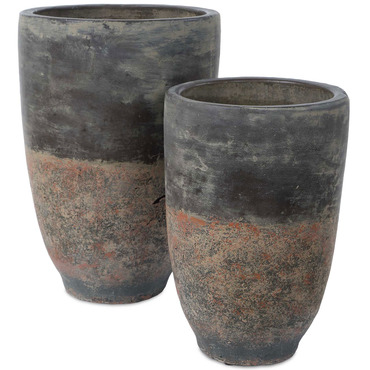 Emberwash Planter Set of 2 | Uttermost at Lightology Emberwash Planter Set of 2