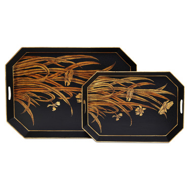 Glasshouse Tray Set of 2 | Currey & Company at Lightology Glasshouse Tray Set of 2