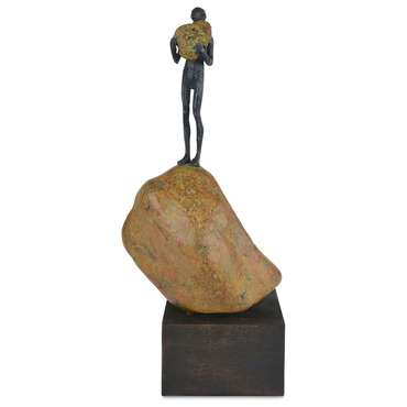 Tall Man On Rock Sculpture | Currey & Company at Lightology Tall Man On Rock Sculpture