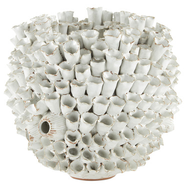 Manitapi White Vase | Currey & Company at Lightology Manitapi White Vase