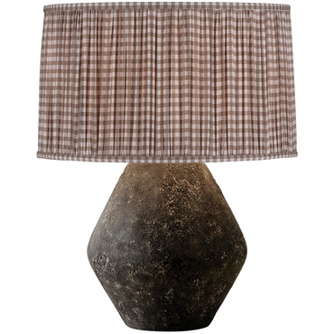 Artifact Table Lamp with Gathered Drum Shade