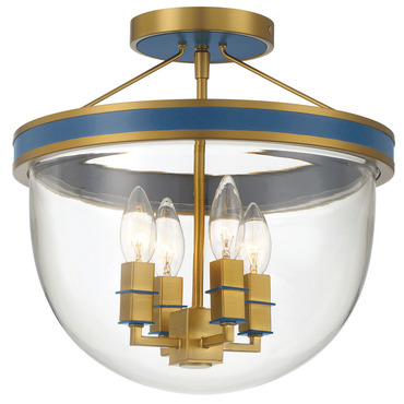 Herrick Semi Flush Ceiling Light | Crystorama at Lightology Herrick Semi Flush Ceiling Light