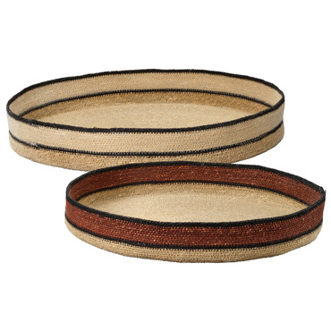 Scarab Seagrass Trays Set of 2 | Jamie Young Company at Lightology Scarab Seagrass Trays Set of 2