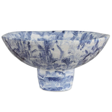 Indigo Marble Pedestal Bowl | Uttermost at Lightology Indigo Marble Pedestal Bowl