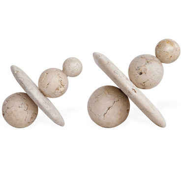 Quarried Indoor/Outdoor Stone Sculpture Set of 2