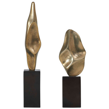 Fluid Geometry Sculpture Set of 2 | Uttermost at Lightology Fluid Geometry Sculpture Set of 2