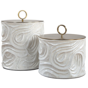 Ivory Tide Canister Set of 2 | Uttermost at Lightology Ivory Tide Canister Set of 2