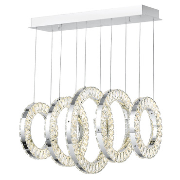 Celina Linear Ring Chandelier | CWI Lighting at Lightology Celina Linear Ring Chandelier