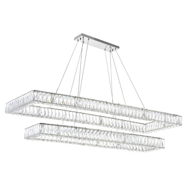 Felicity 2-Tier Linear Chandelier | CWI Lighting at Lightology Felicity 2-Tier Linear Chandelier
