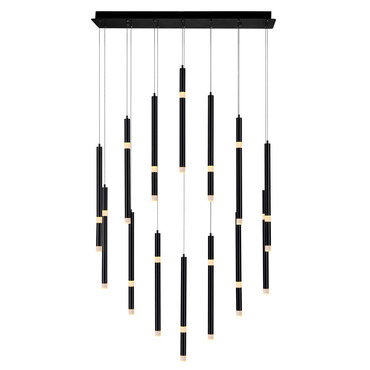 Flute Linear Chandelier | CWI Lighting at Lightology Flute Linear Chandelier