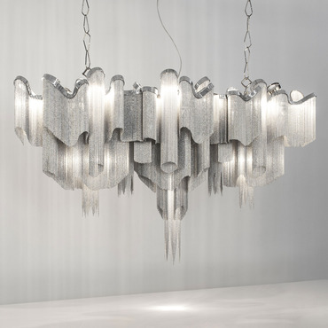 Stream Linear Chandelier | Terzani USA at Lightology Stream Linear Chandelier