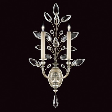 Crystal Laurel Fleur Wall Sconce | Fine Art Handcrafted Lighting at Lightology Crystal Laurel Fleur Wall Sconce