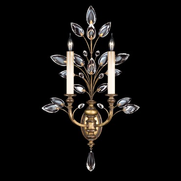 Crystal Laurel Fleur Wall Sconce | Fine Art Handcrafted Lighting at Lightology Crystal Laurel Fleur Wall Sconce