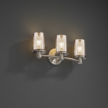 Rondo Three Light Cylinder Flat Rim Fusion Bath Bar