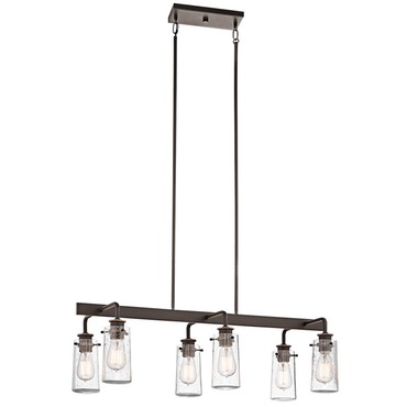 Braelyn Linear 6 Light Chandelier | Kichler at Lightology Braelyn Linear 6 Light Chandelier