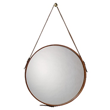 Round Leather Mirror | Jamie Young Company at Lightology Round Leather Mirror